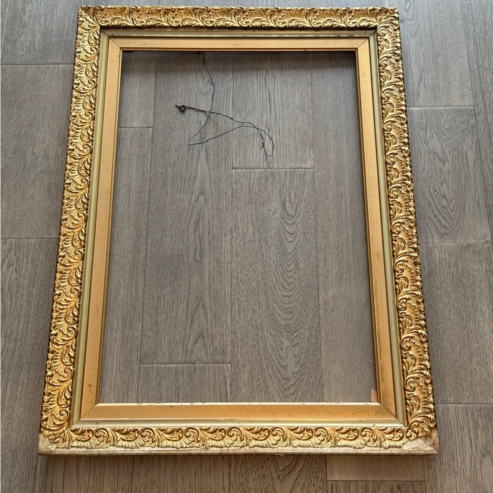 Extra Large Ornate Gold Baroque Frame 37x27 Vintage Gilded Rococo Wall Decor